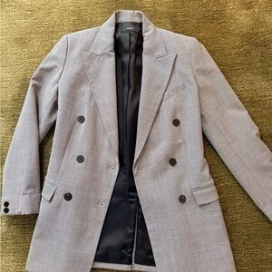 Theory Woman’s Light Gray Double-Breasted Blazer